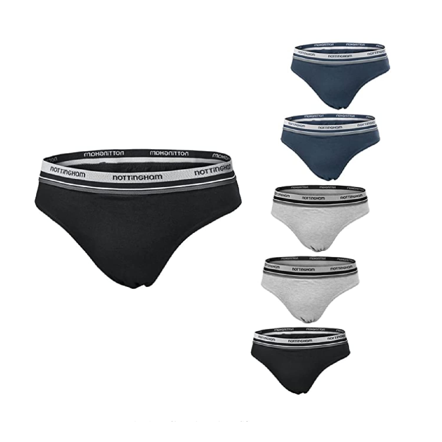 Set 6 Paia Slip / Boxer Uomo NOTTINGHAM Cotone Bielastico Nero Bianco Assortito ( 6 Paia Boxer Assortito - 5 / L)