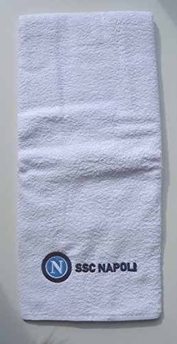 COPPIA ASCIUGAMANI SPUGNA 1+1 CALCIO NAPOLI - BIANCO ART. FL572
