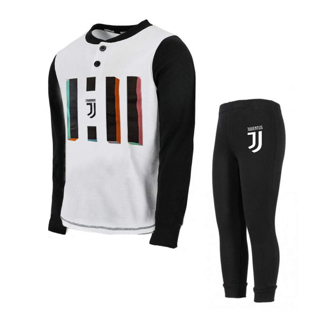 hermet Pigiama Bambino Lungo in Cotone Juve Prodotto Ufficiale JU16065 (8, Bianco)
