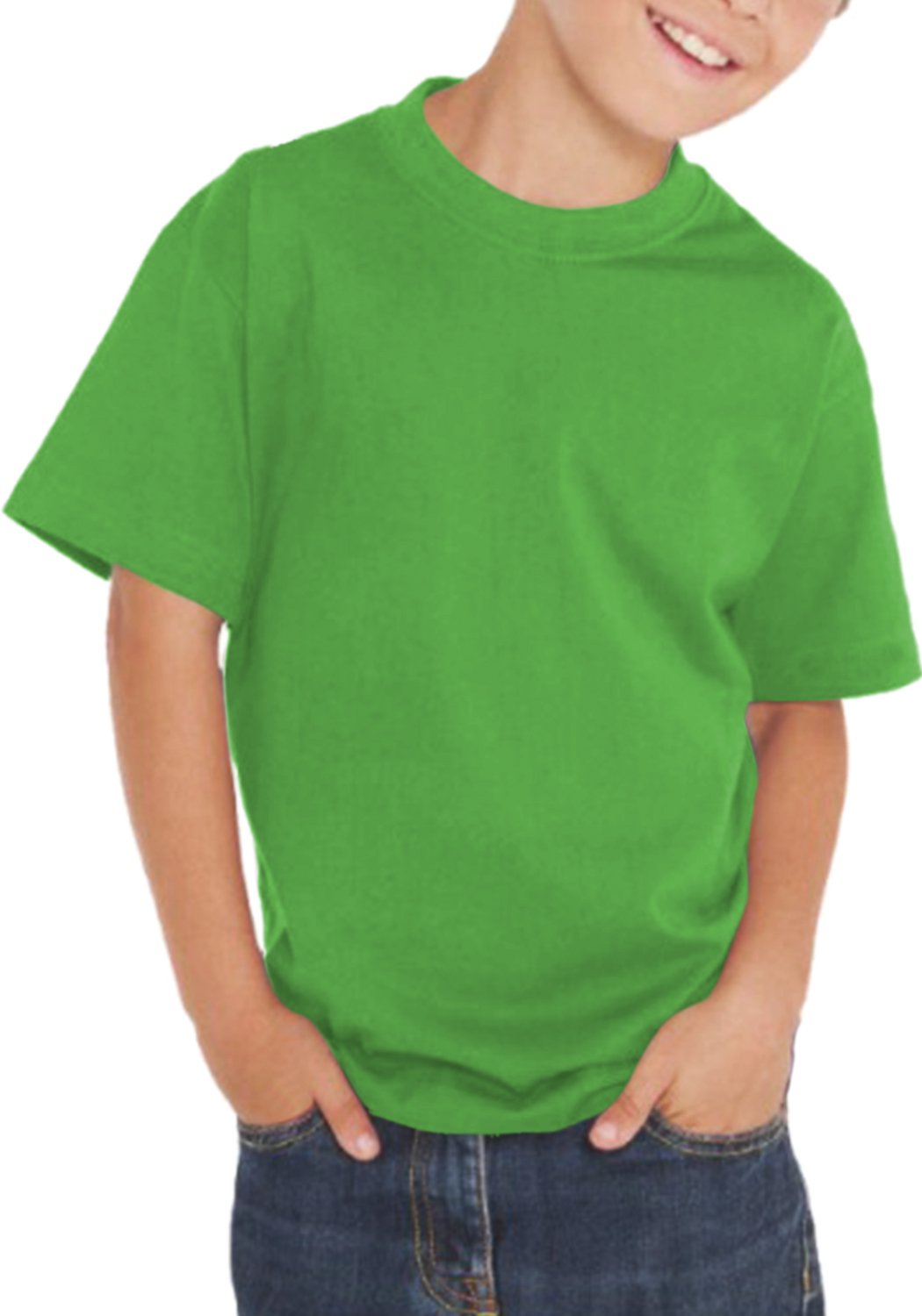 Maglietta T-Shirt Bimbo Bimba - 100% Cotone - 150 Grammi - JHK MOD. TSRB TSRK 150 (5-6 Anni, Verde)