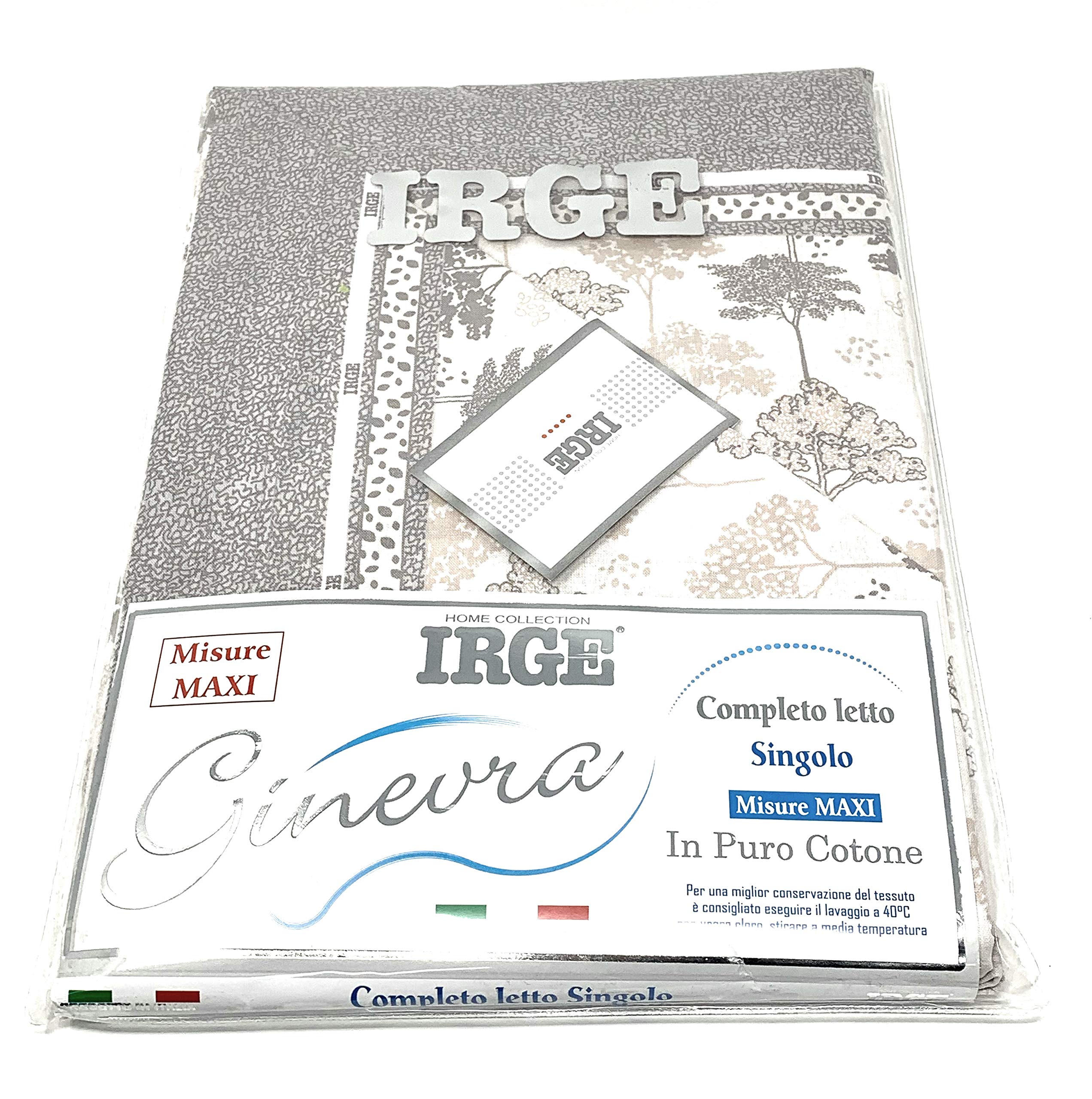 Irge Completo Letto Singolo Lenzuola Cotone 100% Art.1
