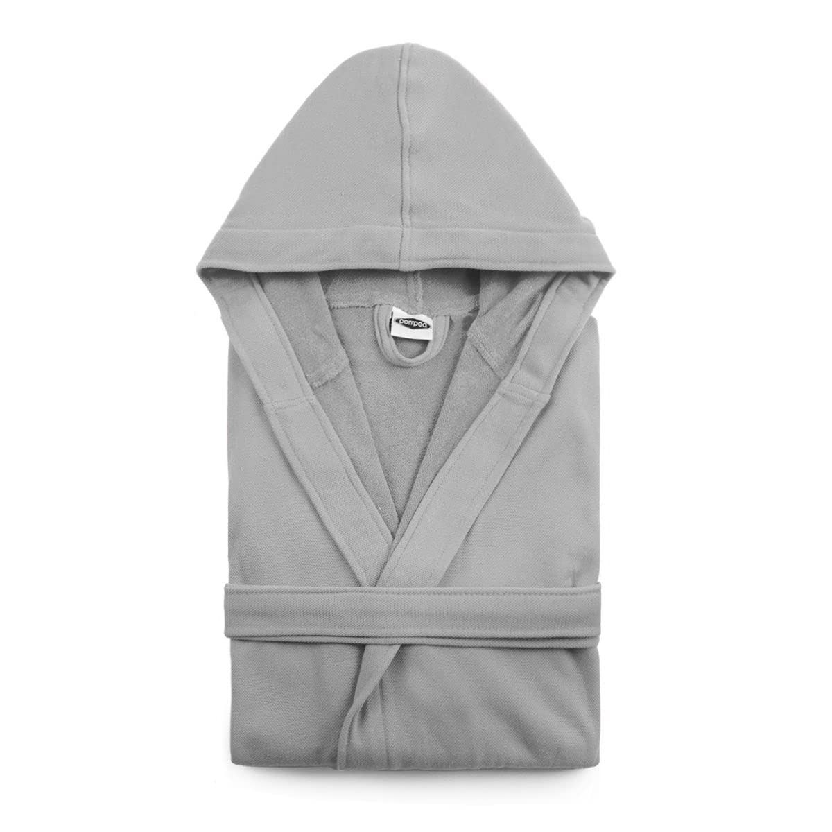 Novia Pompea accappatoio Uomo Donna con cappuccio Microspugna (jersey) (L/XL, Grigio)