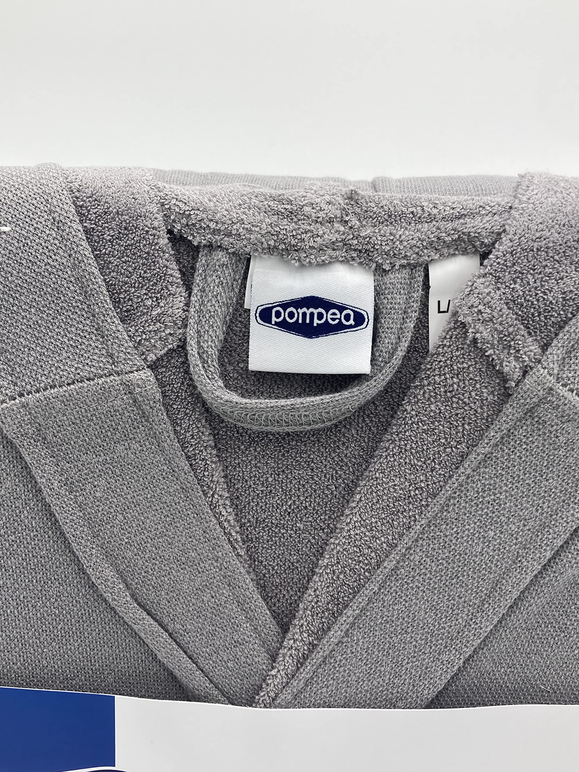 Novia Pompea accappatoio Uomo Donna con cappuccio Microspugna (jersey) (L/XL, Grigio)