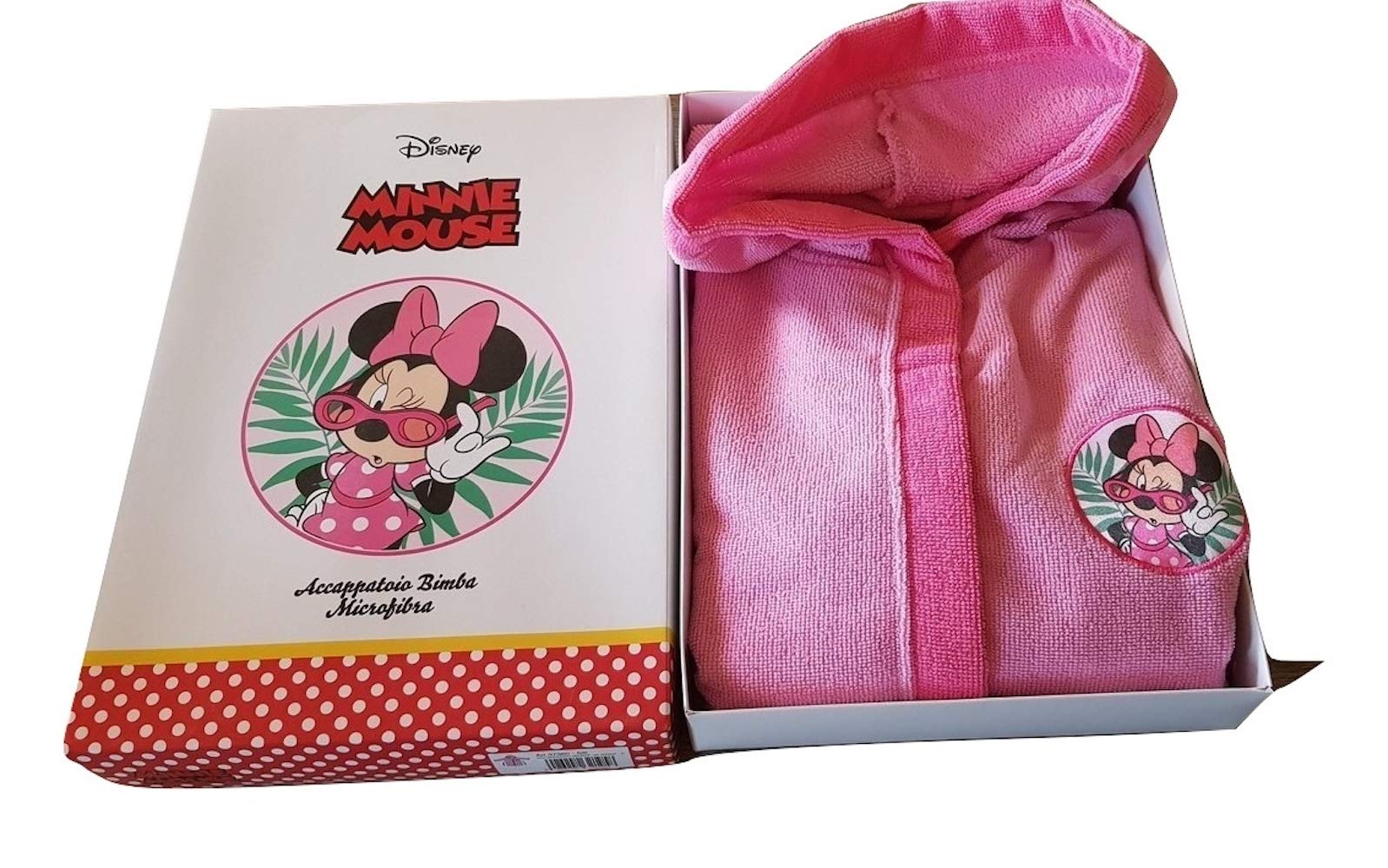 hermet Accappatoio Bimba Topolina Minnie Microfibra Colore Rosa Taglie (7/8 Anni)