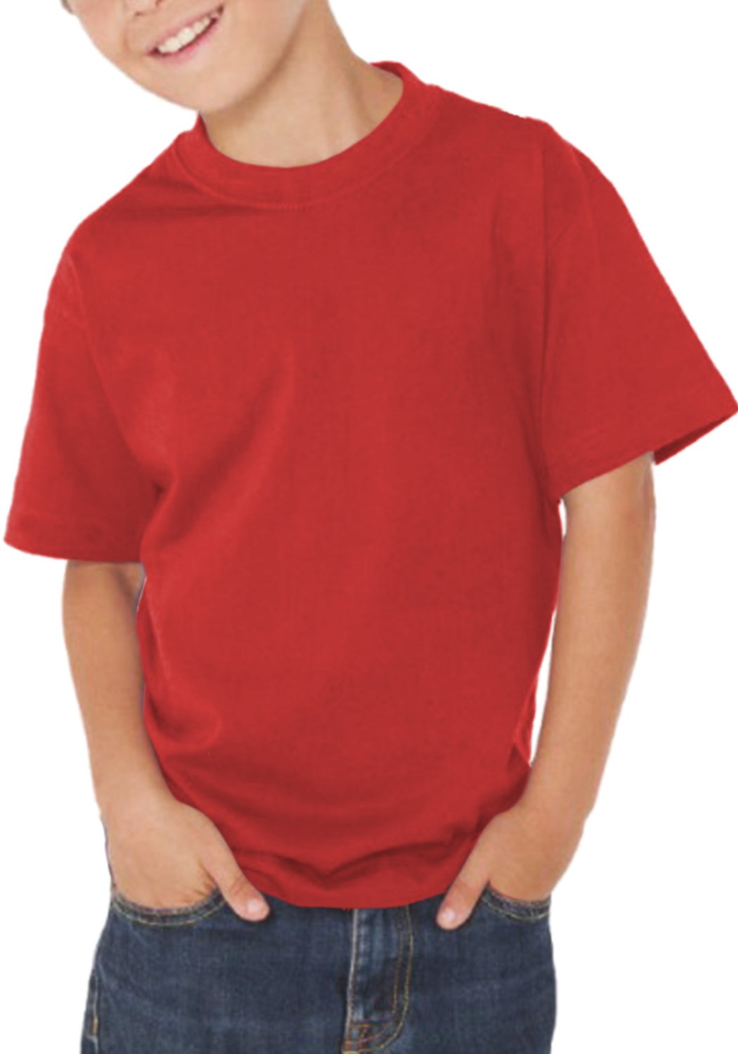 Maglietta T-Shirt Bimbo Bimba - 100% Cotone - 150 Grammi - JHK MOD. TSRB TSRK 150 (9-11 Anni, Rosso)