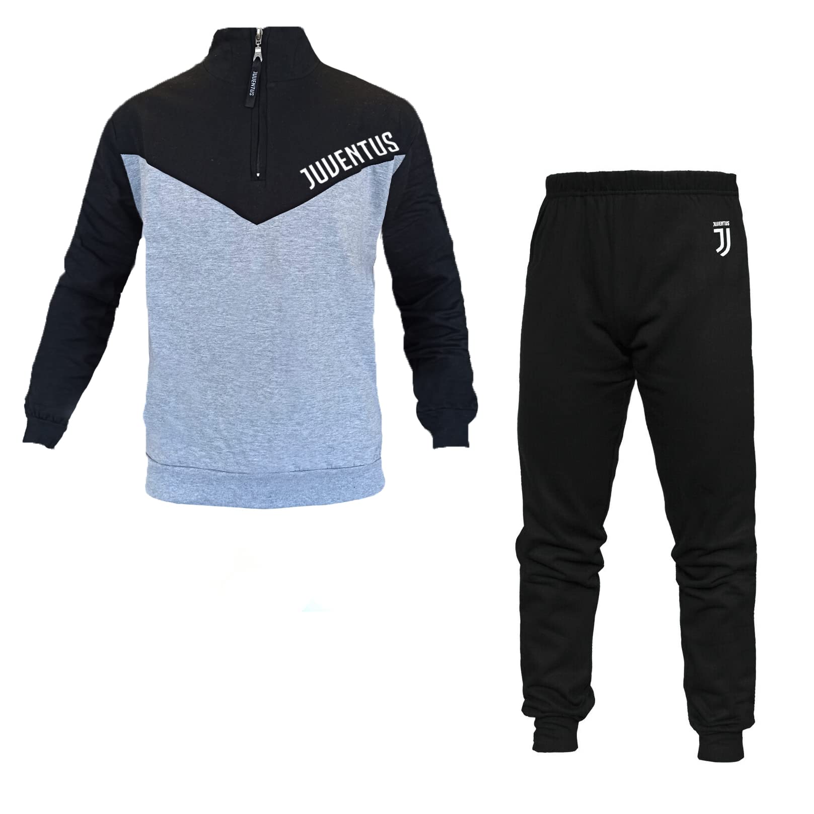 Pigiama Tuta Uomo Mezza Zip in Felpa Prodotto Ufficiale Art. JU14117 (Grigio, M)