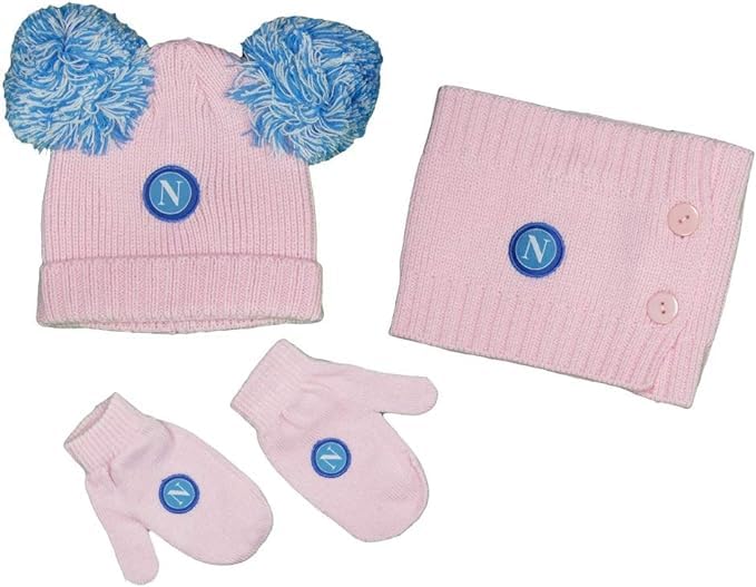 SSC NAPOLI SET SCIARPA+CAPPELLO+GUANTI N90661 (3-4 ANNI, ROSA)