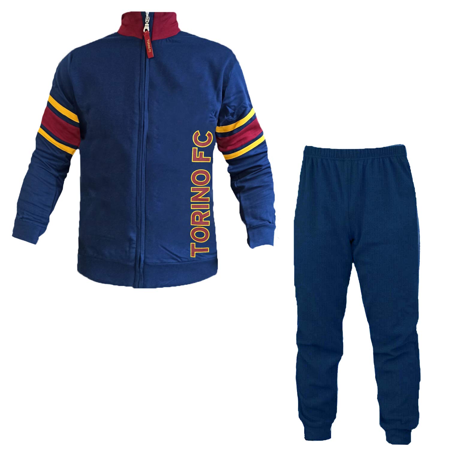 FC TORINO Pigiama Tuta Uomo in Felpa Full Zip Prodotto Ufficiale Art. TO14098 (L, Bordeaux)