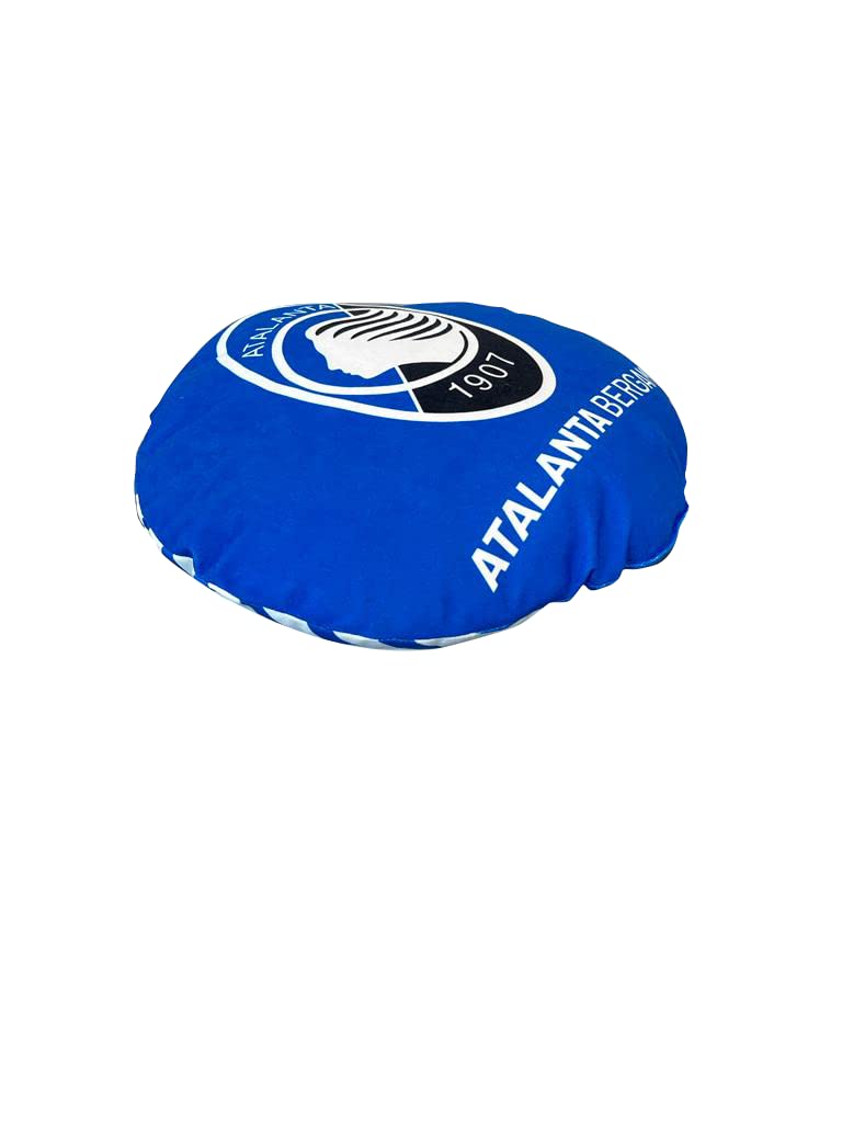 hermet Atalanta B.C. | Cuscino Rotondo Arredamento | Azzurro Nero | Prodotto Ufficiale