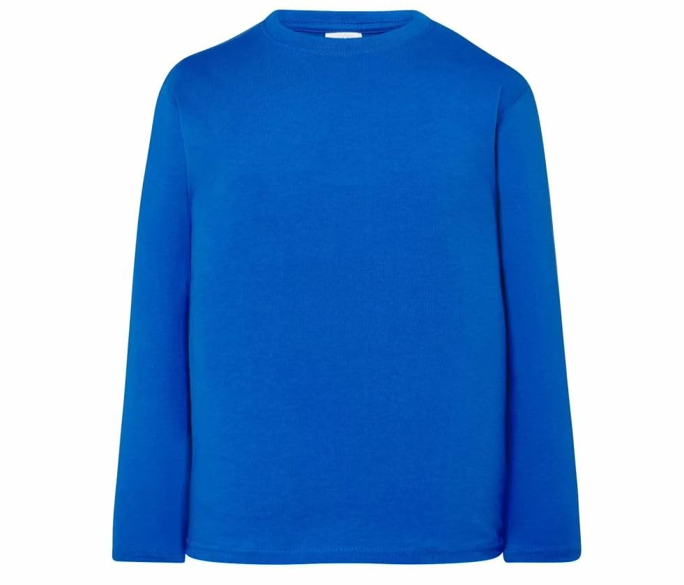 Generico JHK Maglia Bambino Lunga Manica in Cotone (5-6, Blu Royale)