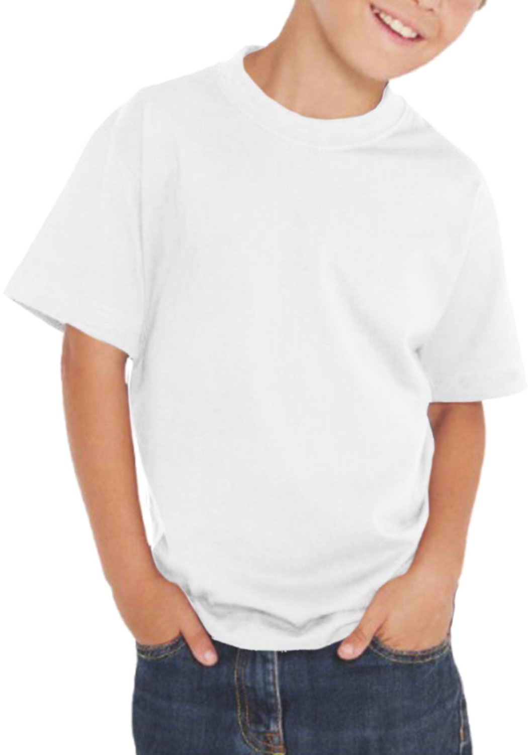 Maglietta T-Shirt Bimbo Bimba - 100% Cotone - 150 Grammi - JHK MOD. TSRB TSRK 150 (9-11 Anni, Bianco)