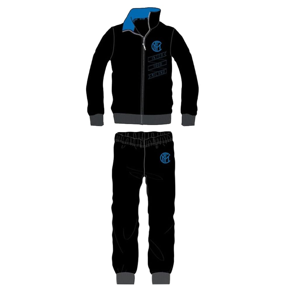 Inter Pigiama/Tuta Ragazzi Full Zip in Felpa in Due Colori Prodotto Ufficiale (Royal 12 Anni)