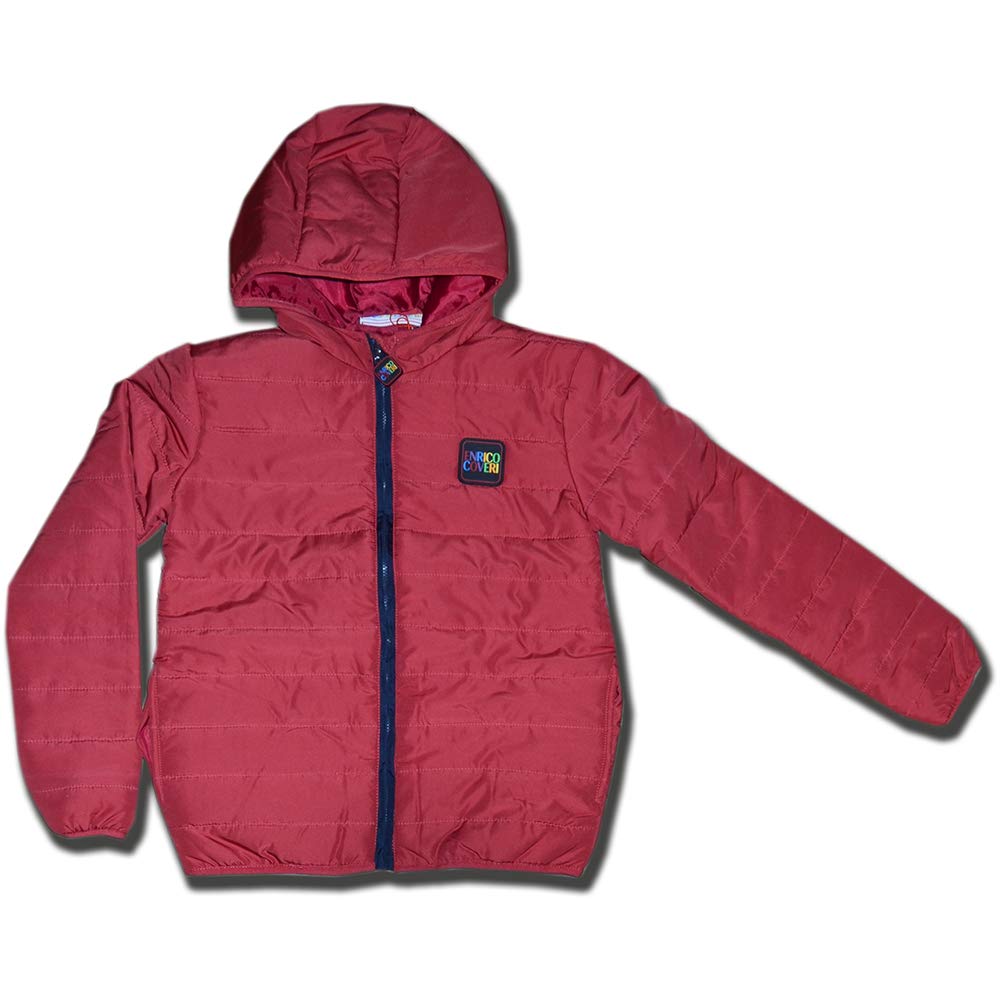 GIUBBOTTO CON CAPPUCCIO ENRICO COVERI KID (7-8 ANNI, BORDEAUX)