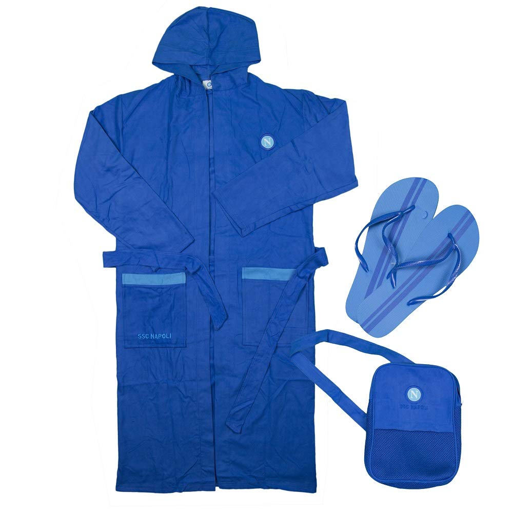 SSC NAPOLI P19b3n90654, Accappatoio Bambino in Microfibra Unisex, Royal, 5-6 Anni