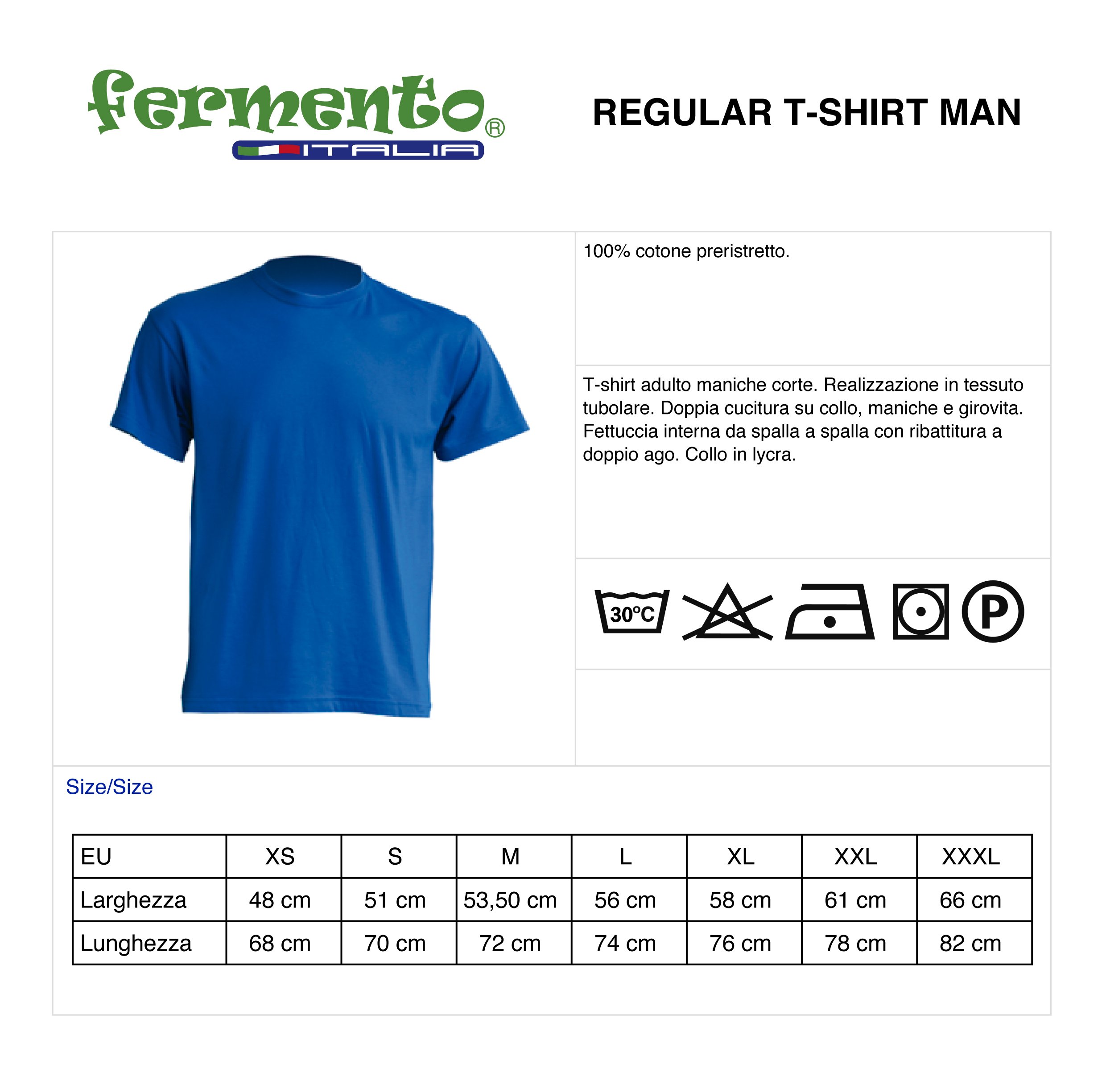 Fermento Italia Maglietta T-Shirt Uomo - 100% Cotone - 150 Grammi - JHK MOD. TSRA 150 (48-50 XL EU Uomo, Blu Navy)