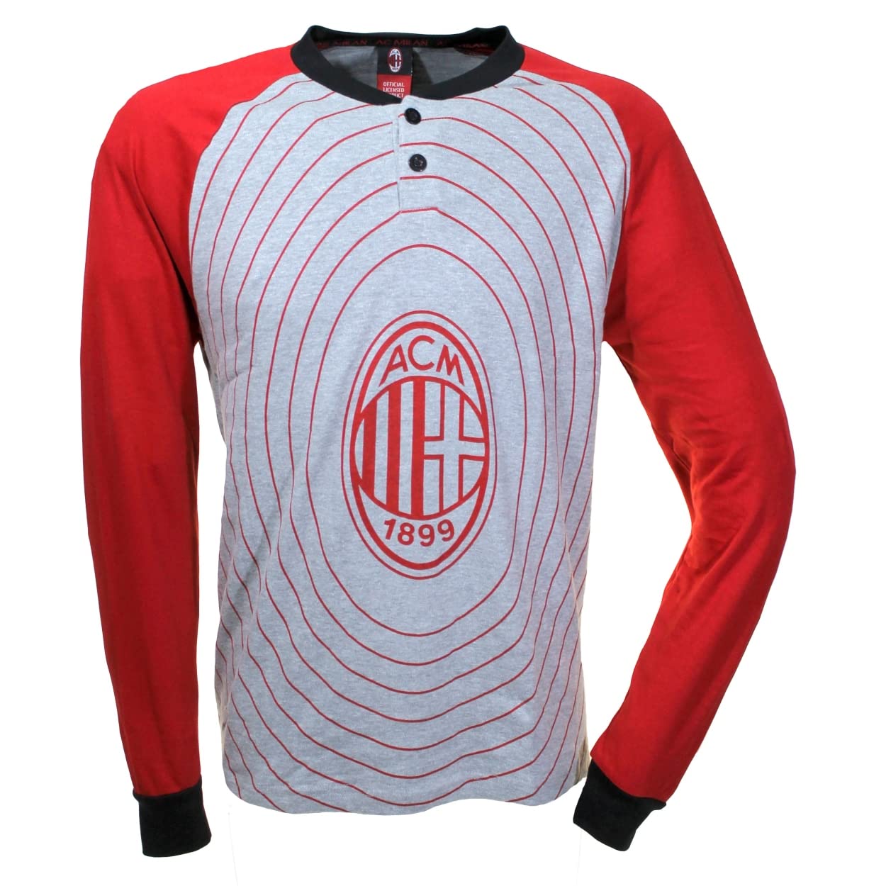 Sicem Milan Pigiama Ragazzo Caldo Cotone Interlock Originale Ufficiale Rosso Neri 15115 (Grigio Melange, 16)