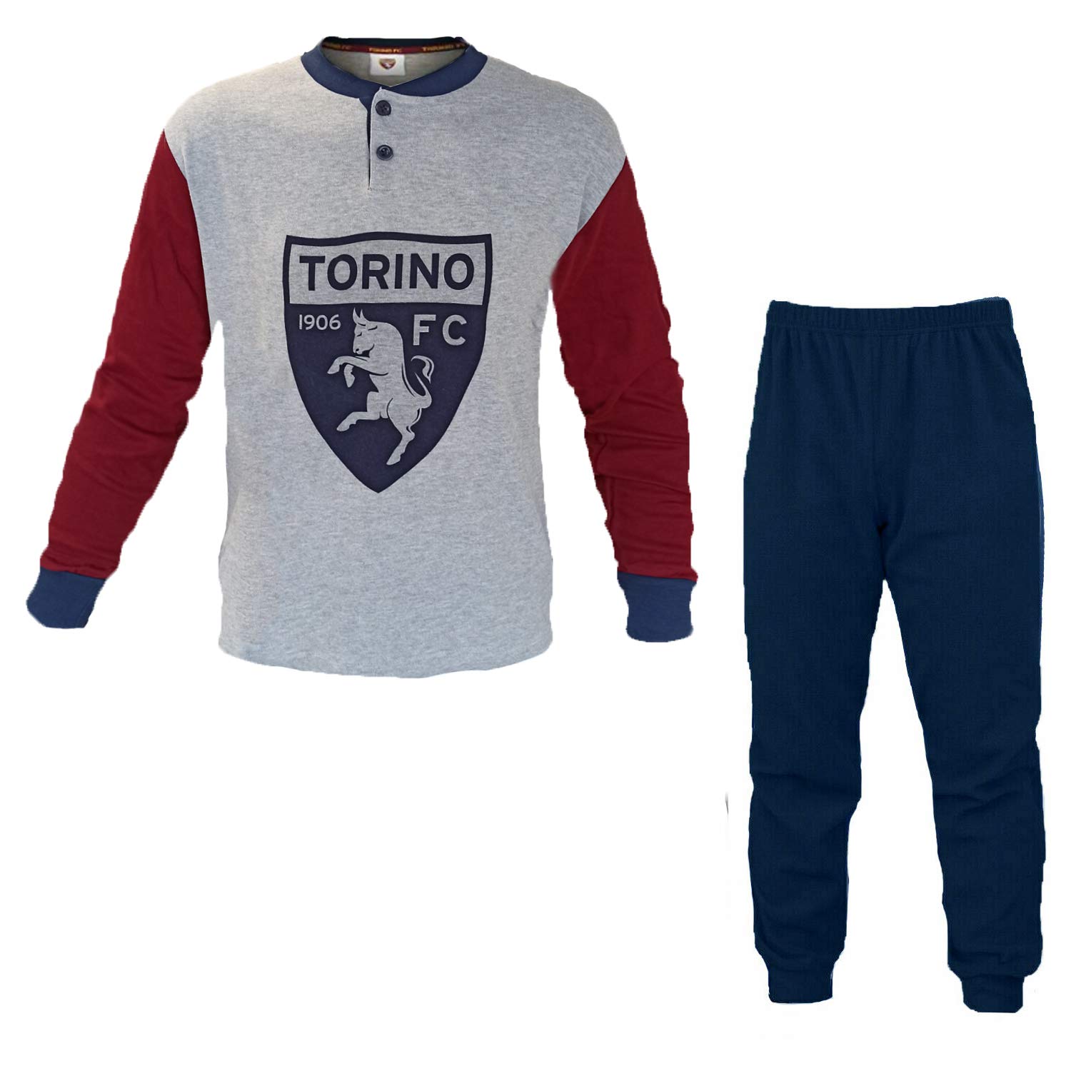 fc torino Pigiama Uomo in Caldo Cotone Prodotto Ufficiale Art. TO14095 (S, Grigio)