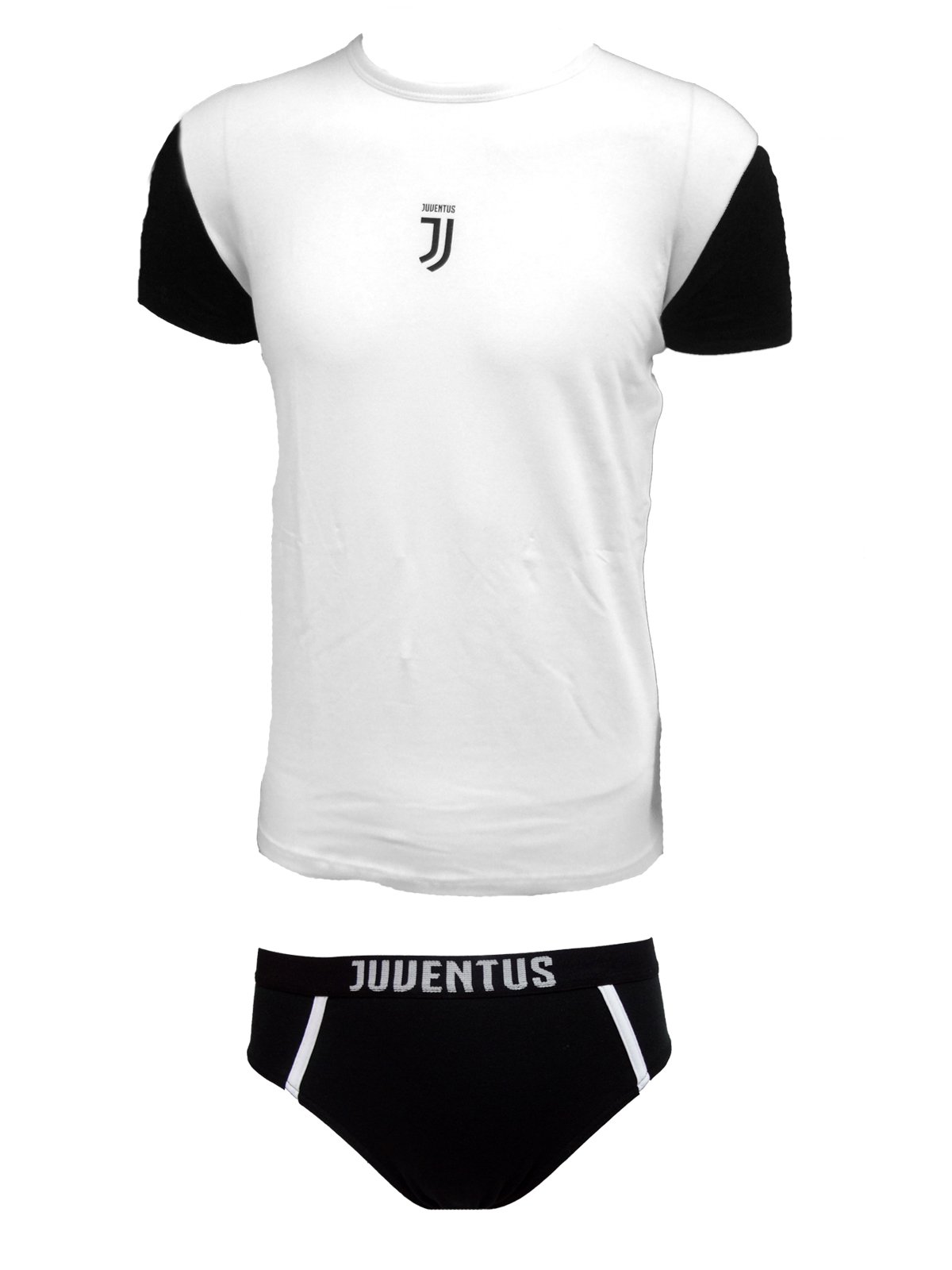 Juventus Coordinato Ragazzo Slip + t-Shirt Girocollo Cotone Elasticizzato Prodotto Ufficiale Juve Art. JU12056 (16 Anni, Bianco)