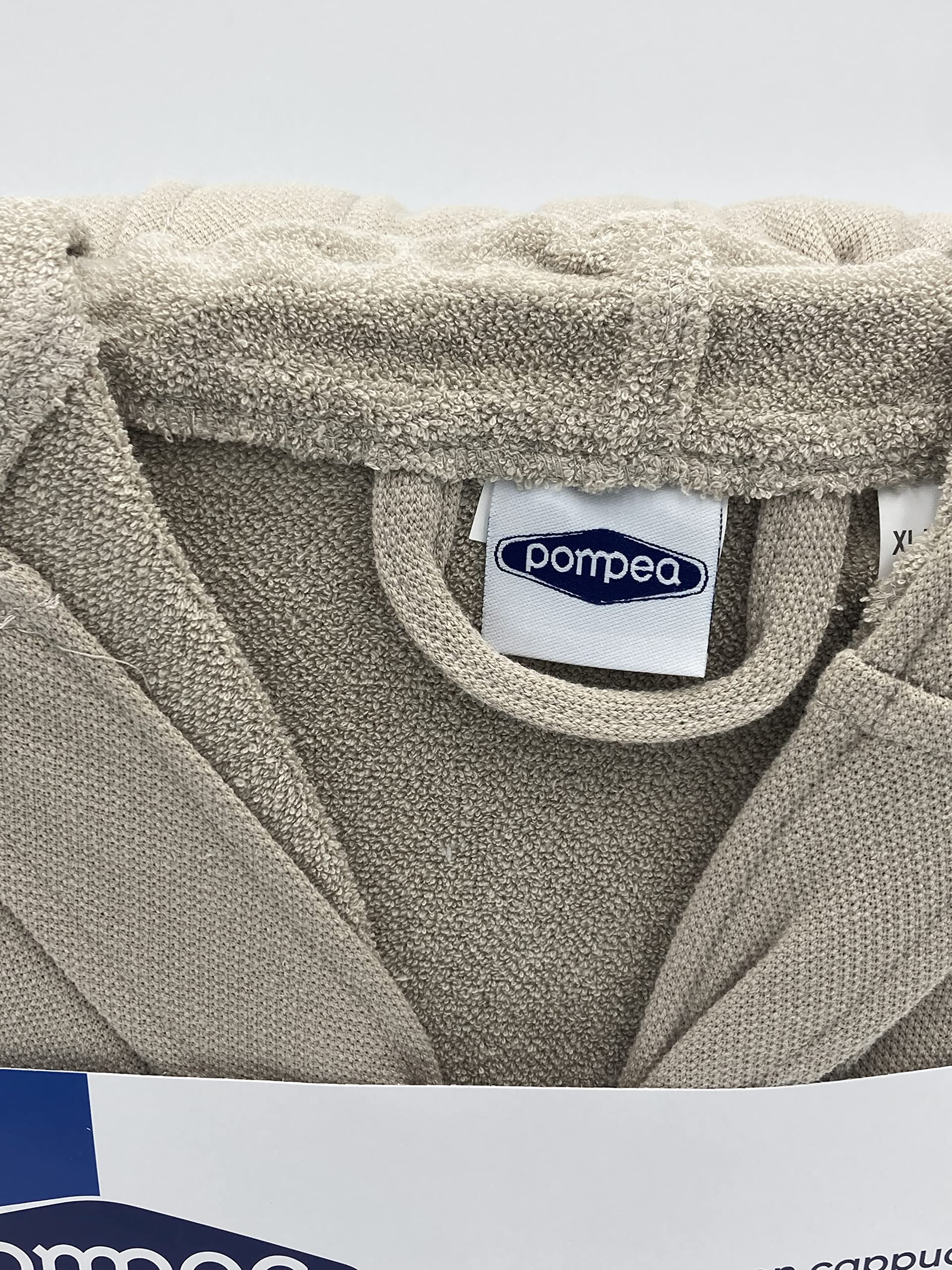 Novia Pompea accappatoio Uomo Donna con cappuccio Microspugna (jersey) (S/M, Beige)