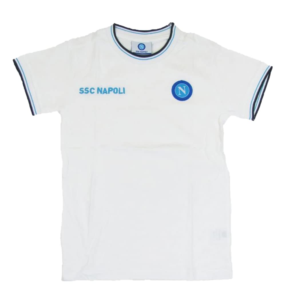 ORIGINAL INTIMO T-Shirt SSC Napoli Prodotto Ufficiale Bambino 100% Cotone N9047 (18mesi, Bianco)