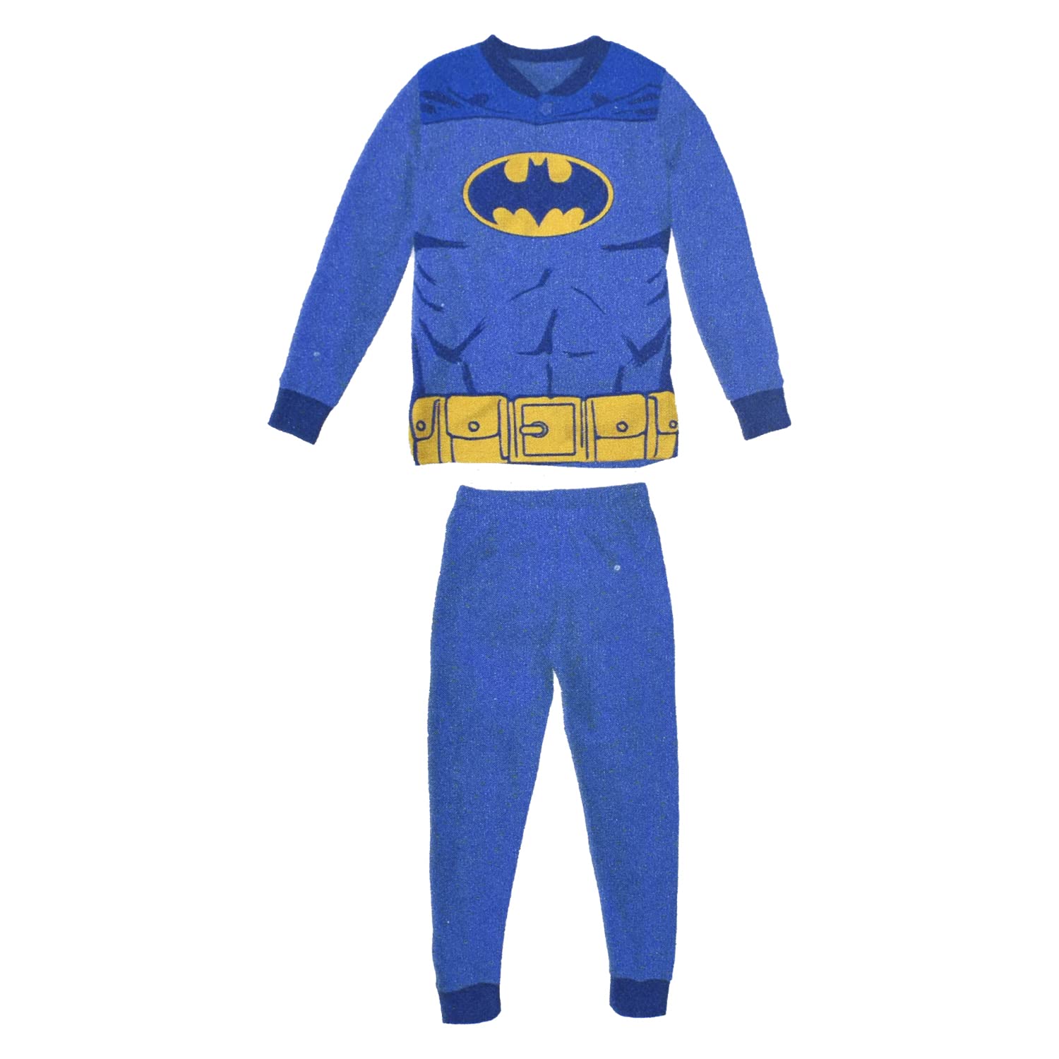 Sabor Batman Pigiama Lungo Bambino | Jersey di Cotone | Blu Avio O Grigio Melange (7 Anni, Blu Avio)