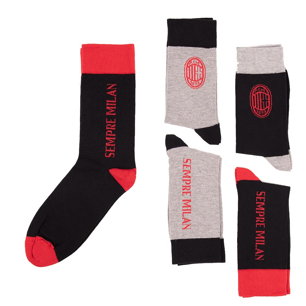 ORIGINAL INTIMO A.C. Milan pack 4 paia calzini uomo prodotto ufficiale colori assortiti (43/46)
