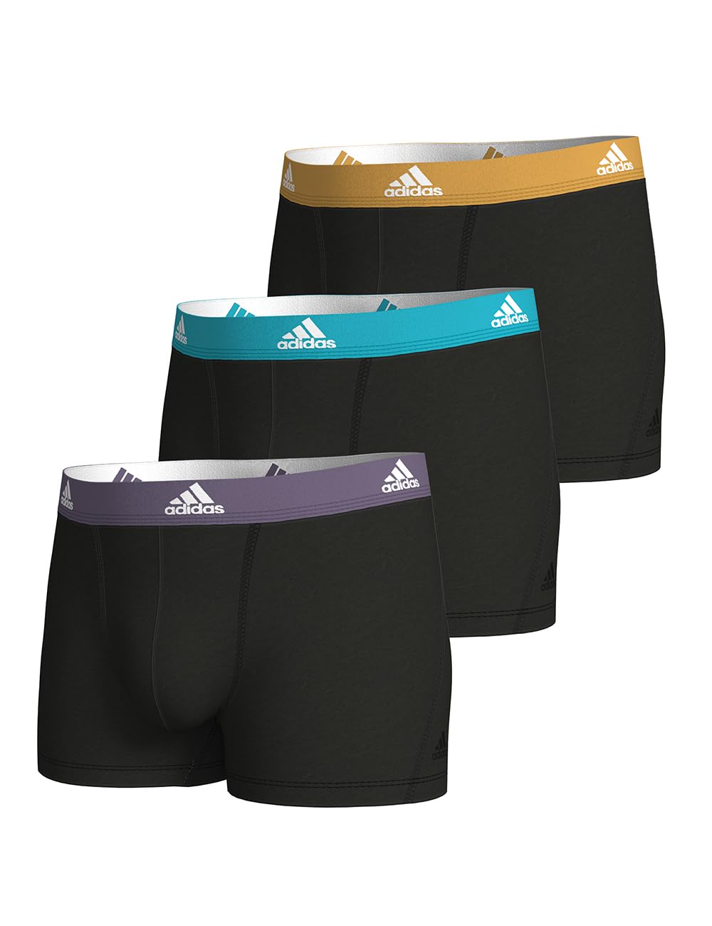 adidas Active Flex Cotton Trunk (3PK) Intimo, Schwarz, XL Uomo
