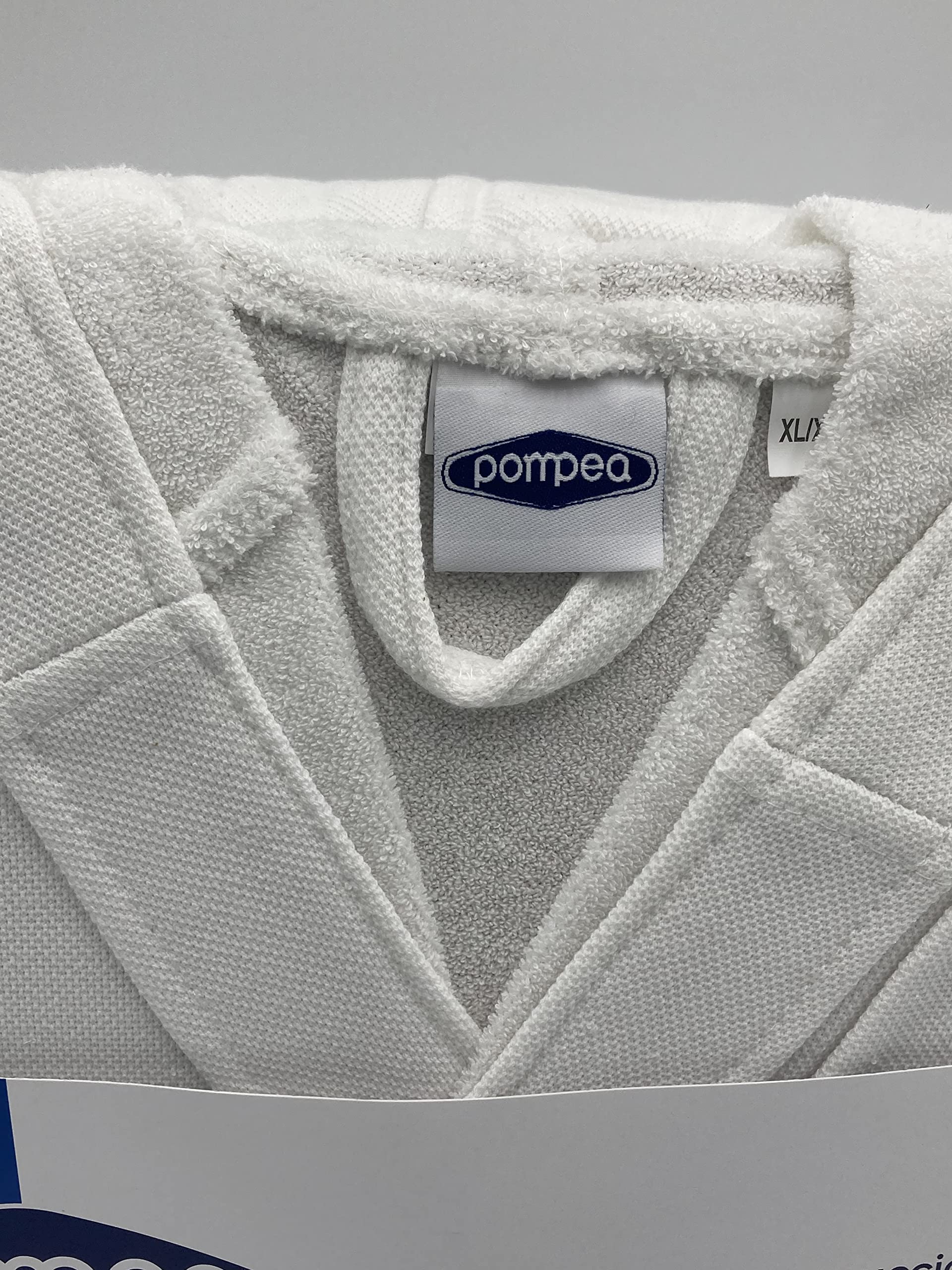 Novia Pompea accappatoio Uomo Donna con cappuccio Microspugna (jersey) (XL/XXL, Bianco)