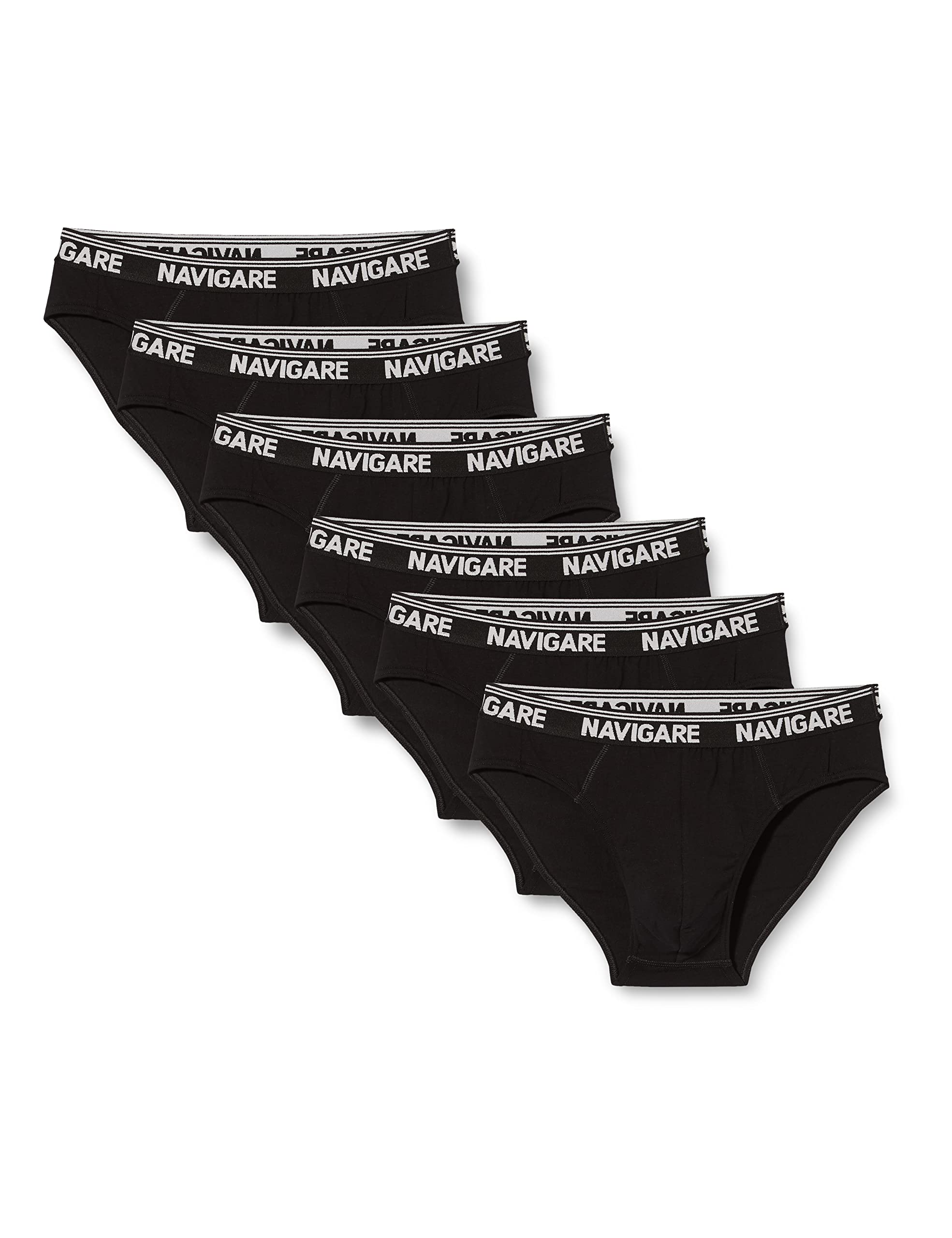 Navigare 574/e (Pacco Da 6), Slip Uomo, Nero, L confezione da 6