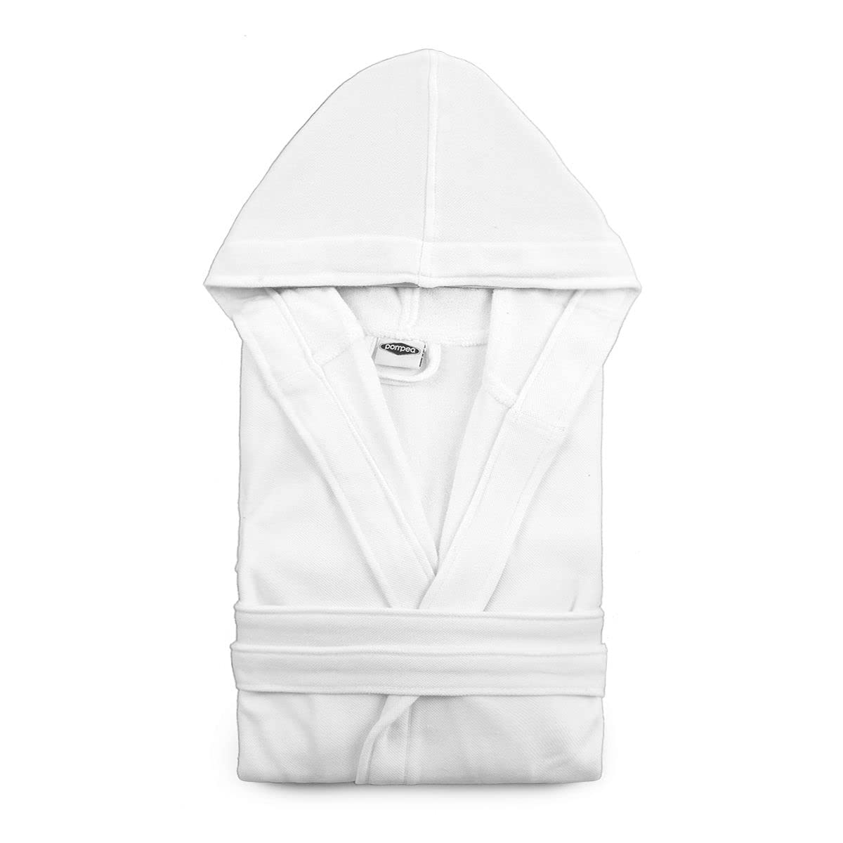 Novia Pompea accappatoio Uomo Donna con cappuccio Microspugna (jersey) (L/XL, Bianco)