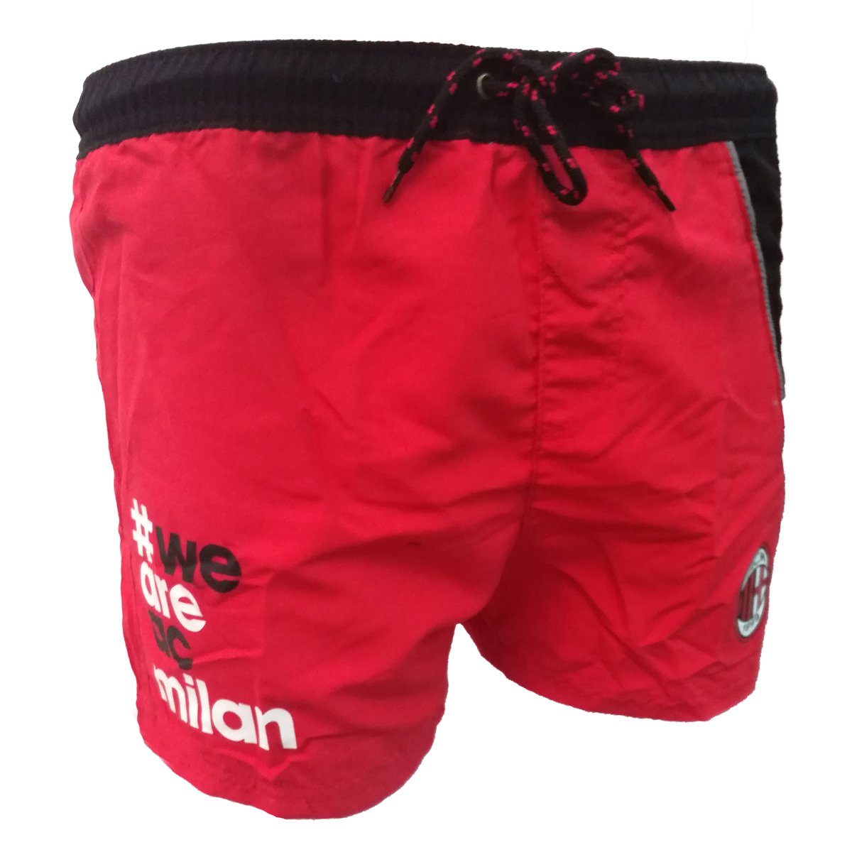 AC Milan Costume Uomo Boxer Pantaloncino in Nylon Prodotto Ufficiale Nuova Collezione Art. MI19005 (Nero, L)