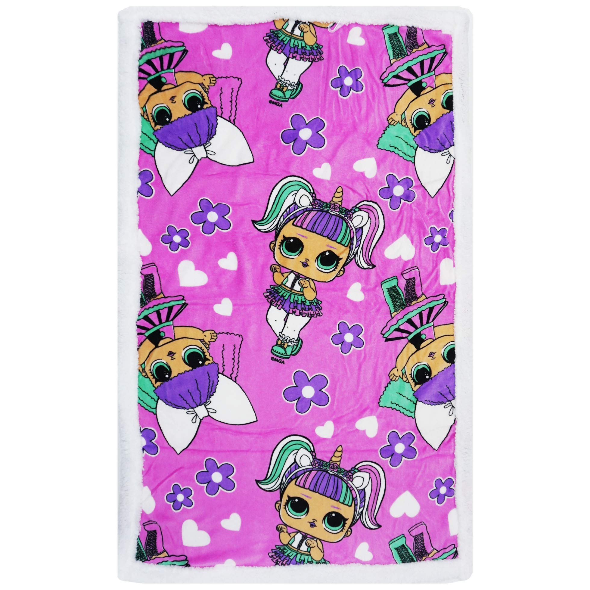 Lol Surprise HS4387 Coperta Plaid, Sherpa, 140 Centimetri, Bambina, Multicolore