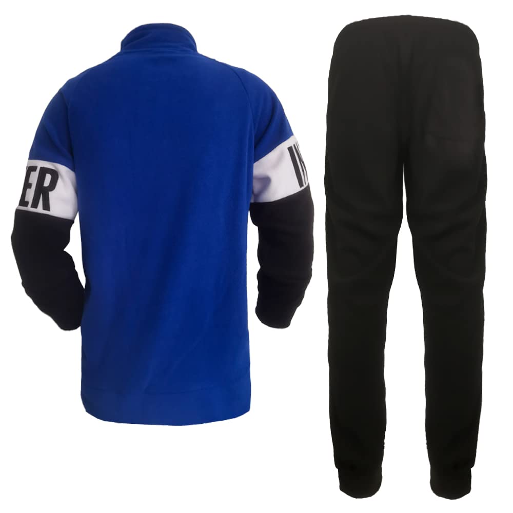 dierre Pigiama Uomo Lungo in Pile Full Zip FC Inter Nuova Collezione Art. IN14134 (Royal, S)