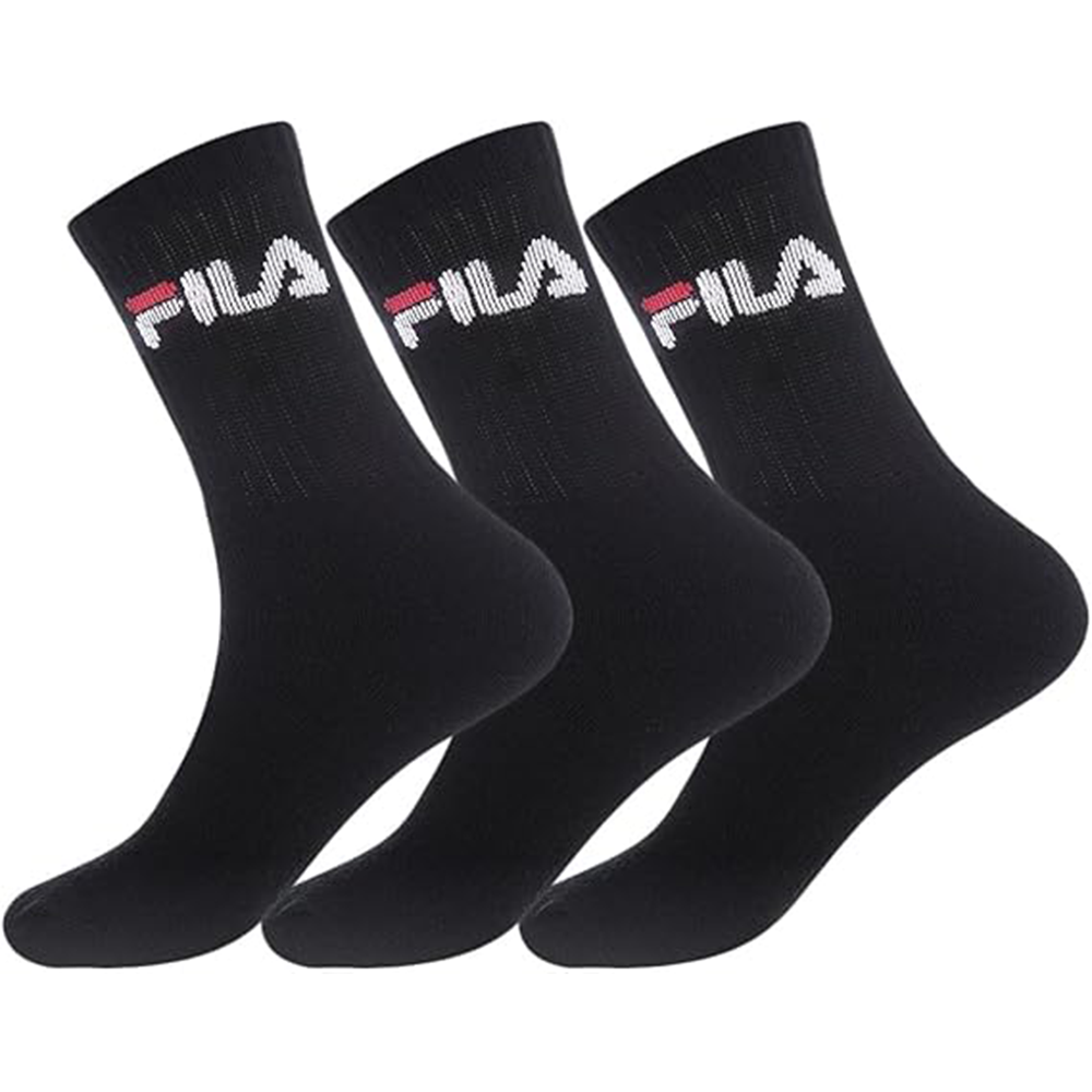 Confezione 6 Paia Calzini Tennis Sportivi Fila Neri Unisex Ragazzi