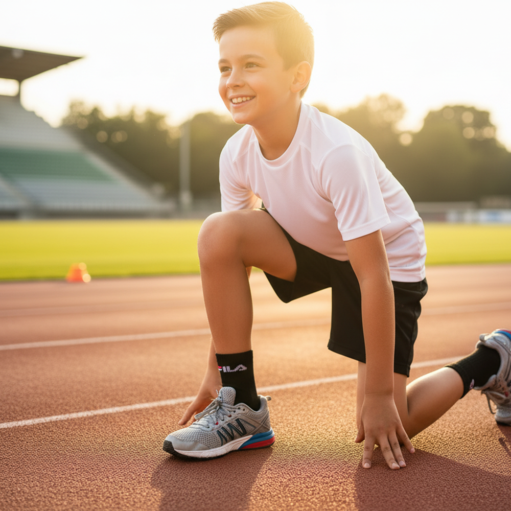 Confezione 6 Paia Calzini Tennis Sportivi Fila Neri Unisex Ragazzi