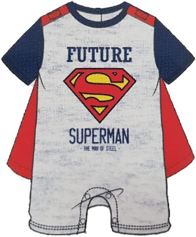 DC Comics Spiderman pagliaccetto neonato in 100% cotone con mantello staccabile