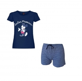 Pigiama Donna Corto Mezza Manica in Cotone Jersey Disne