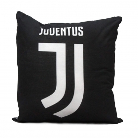 CUSCINO ARREDO FC JUVENTUS 40x40CM BIANCO/NERO LOGO BIANCO