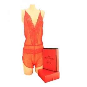 Sexy Body Short in pizzo ricamo e velo regalo San Valentino 