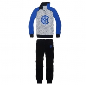 Inter Pigiama Ragazzo Tuta in 100% Cotone Felpato in Due Col