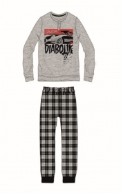SABOR Diabolik Pigiama Uomo Caldo Cotone 4033 (Grigio Melang