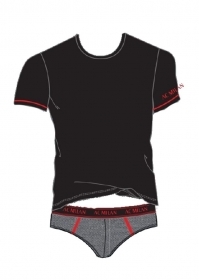 Completo Intimo Milan Ufficiale T-Shirt + Slip Elasticizzato