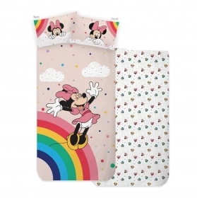 Disney Home Minnie Topolina arcobaleno completo letto singol