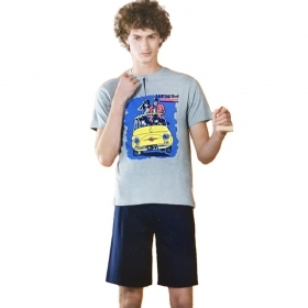 Sabor Lupin Pigiama Uomo Mezza Manica con Pantaloncino 