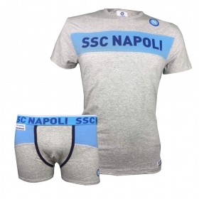 ssc napoli Coordinato Maglia E Boxer (3/4 Anni, Grigio)