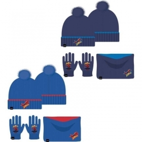 SPIDERMAN SET CAPPELLINO + GUANTI + SCALDACOLLO IN DOPPIO PI