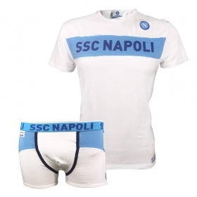 COORDINATO MAGLIA E BOXER SSC NAPOLI (5/6 ANNI, BIANCO)