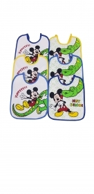 6 bavaglini rettangolari Disney fantasie assortite (Topolino