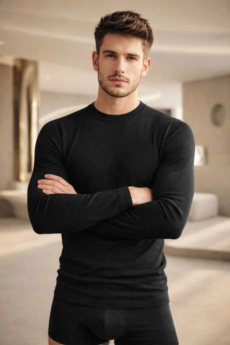 MAGLIA MANICA LUNGA GIROCOLLO UOMO ESSE CASHMERE 6512
