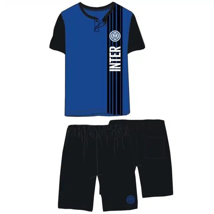 PIGIAMA UOMO INTER ESTIVO CON LOGO NERO